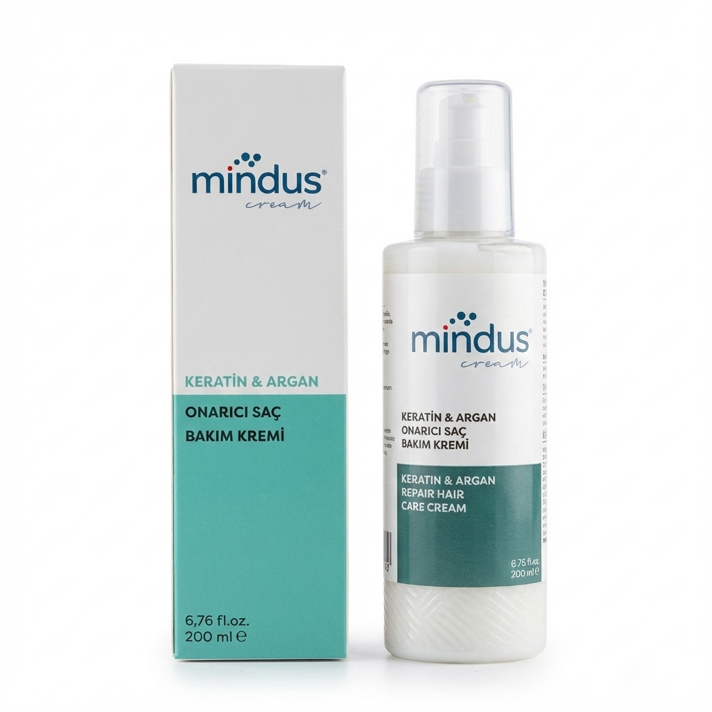 Mindus Keratin & Argan Onarıcı Saç Bakım Kremi 200 ml