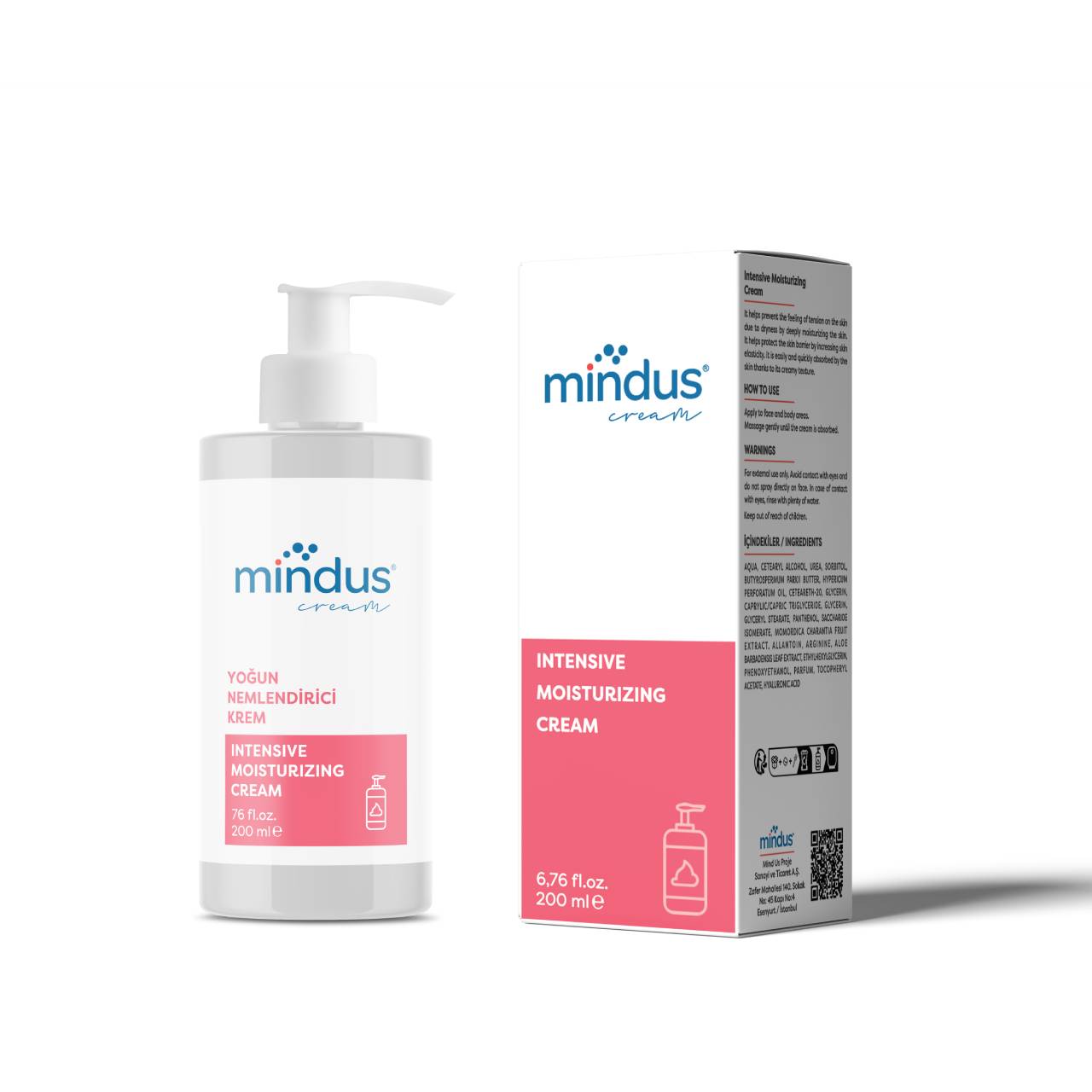 mindus Normal ve Kuru Ciltler için Yoğun Nemlendirici Yüz ve Vücut Bakım Kremi 200 ml